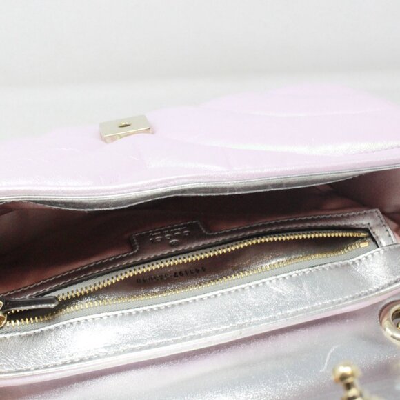 Gucci #GQ9QPV Iridescent Nappa Chevron Bag - Picture 5 of 7